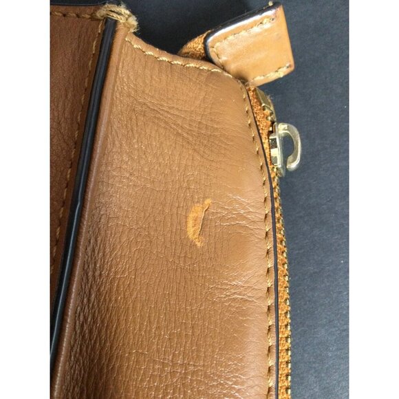 Rebecca Minkoff Mab Medium Side Zip Leather Tote Bag Double Handles Brown - Picture 8 of 9